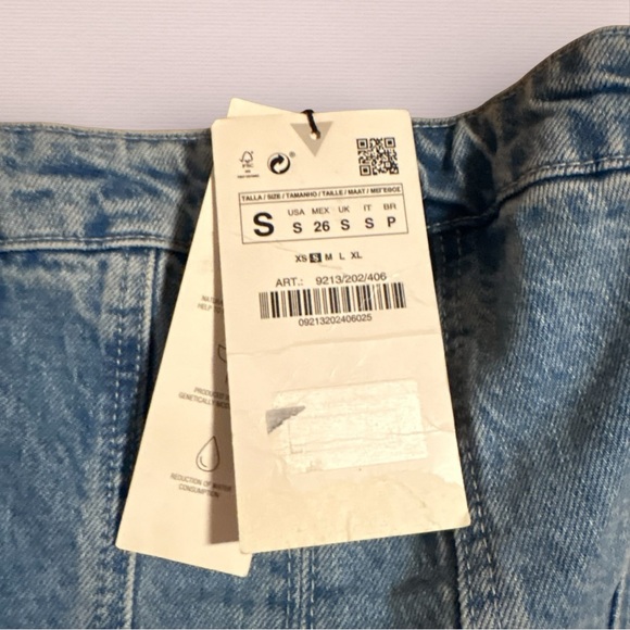 Zara Bandeau Denim Mini Dress - Picture 2 of 5